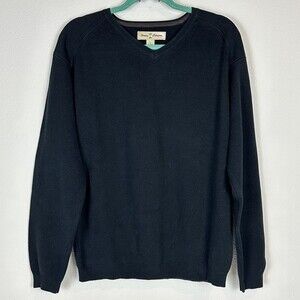 Tommy Bahama Black Silk Blend V-neck Sweater M
